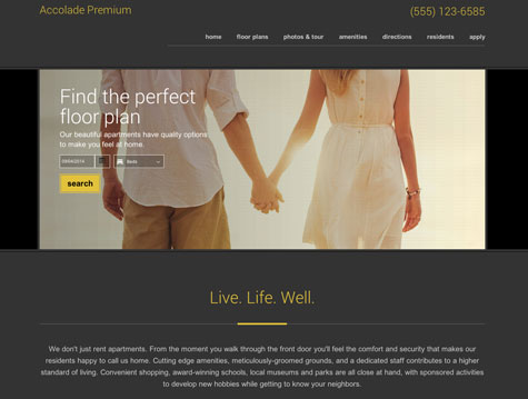 Accolade Premium apartment website design