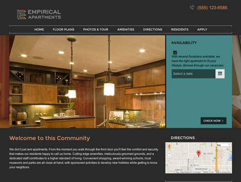 Empirical Premium apartment website design