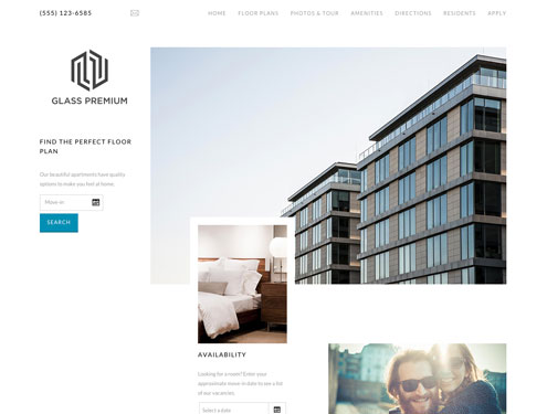 Glass Premium apartment website design