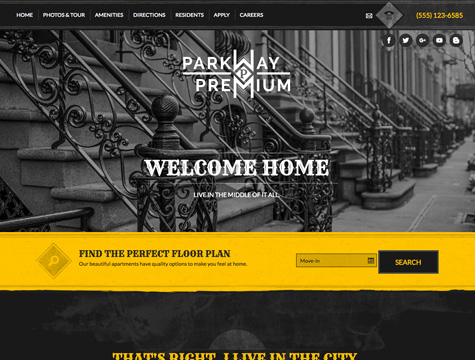 Parkway Premium apartment website design