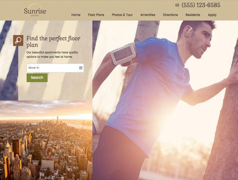 Sunrise Premium apartment website design