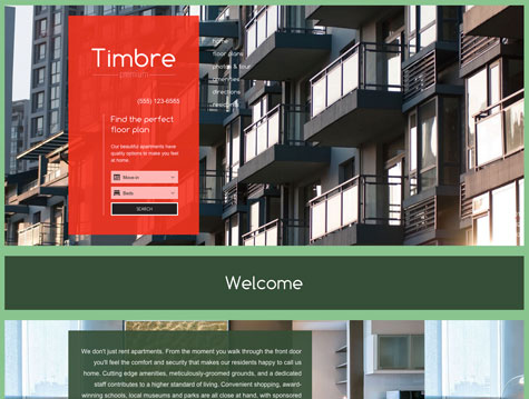 Timbre Premium apartment website design