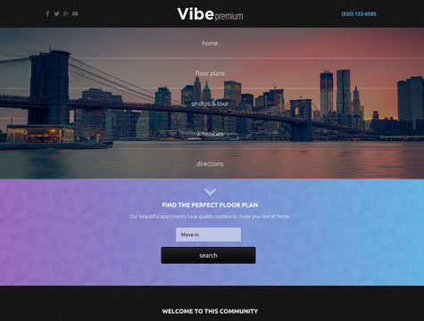 Vibe Premium apartment website design
